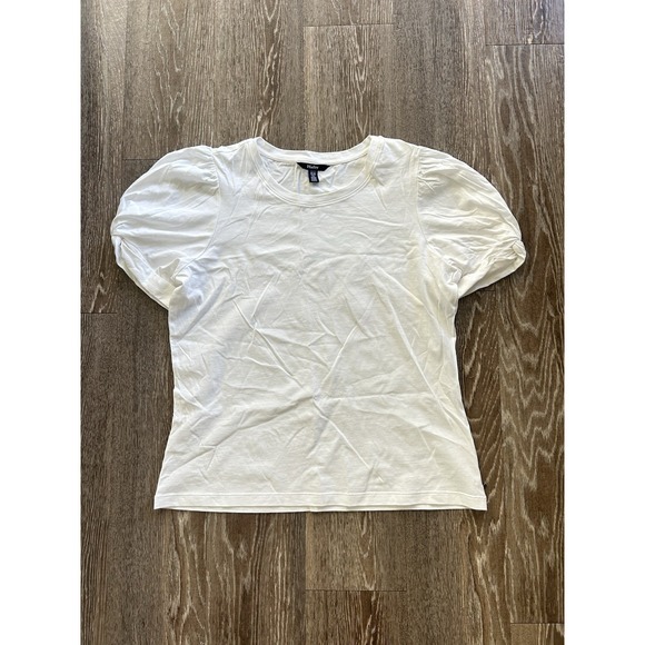 Hatley Tops - Hatley White Puff Sleeve Top Quiet Luxury Coastal Preppy Parisian Minimalist